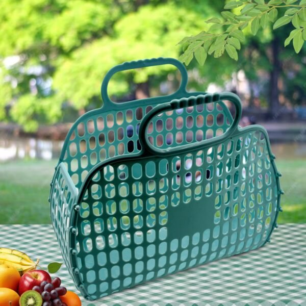 Grocery Vegetable Foldable Smiley Non-Woven Fabric Shopping Bag - Image 5