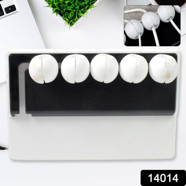 5 Slots Adhesive Desk Cable Cord Holder for Charging Cable (1 Pc / Mix Color) - Image 2