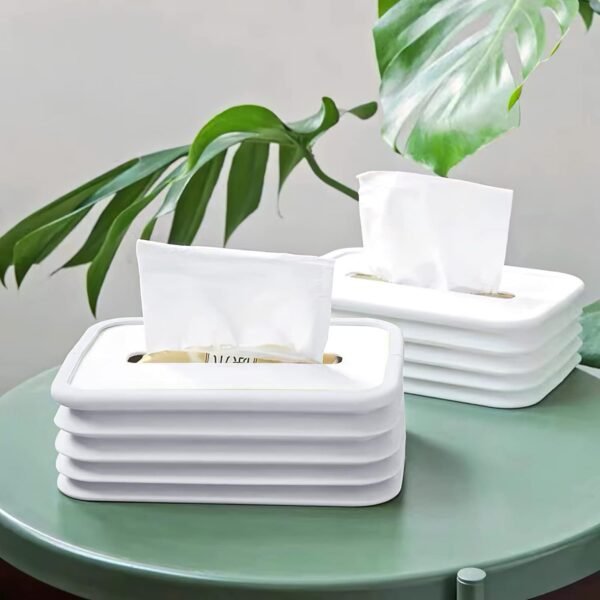 Simple Silicone Tissue Holder ? Cube/Cylinder Tissue Box for Bathroom, Office, - Image 3