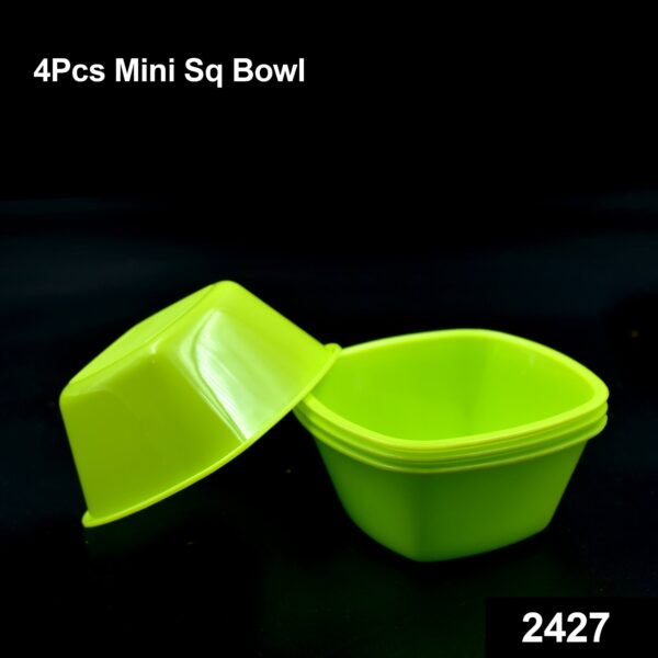 Square Plastic Bowl For Serving Food (Pack of 4) - Image 2
