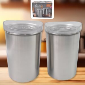 Multipurpose Stainless Steel Airtight Containers with See Through Lid (2 Pc Set