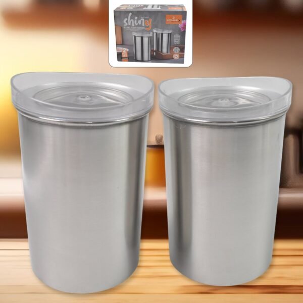 Multipurpose Stainless Steel Airtight Containers with See Through Lid (2 Pc Set