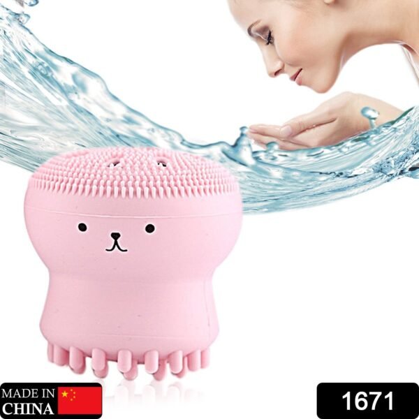 Facial Cleansing Brushes, Cute Octopus Shape Silicone Face Scrubber Massager - Image 2