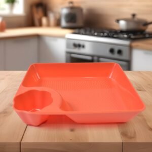Plastic Plates with Dipping Saucer & Round Dip Part (1 Pc / 18 x 16 Cm / 1 Pc)
