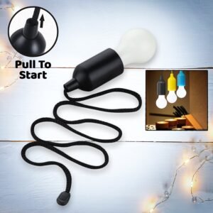 LED Pull Cord Light ? Hanging Black LED Bulb (1 Pc)