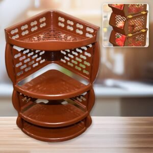 Multi Purpose Plastic Corner Rack a Stylish Storage Shelf for Kitchen / Living