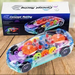 Automatic 360 Degree Rotating Transparent Gear Concept Car with Musical and 3D