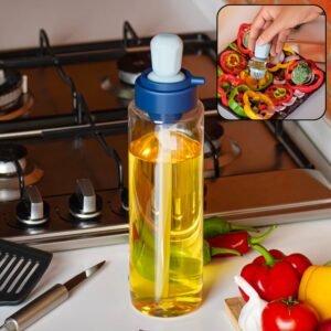 2 in 1 Transparent oilar dispenser with Silicone Oil Dropper Nozzle (1 Pc /