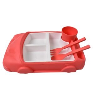Kid's Car Shaped Plates Cup / Lunch Box Dinnerware Set (4 Pcs Set / 1000 ML