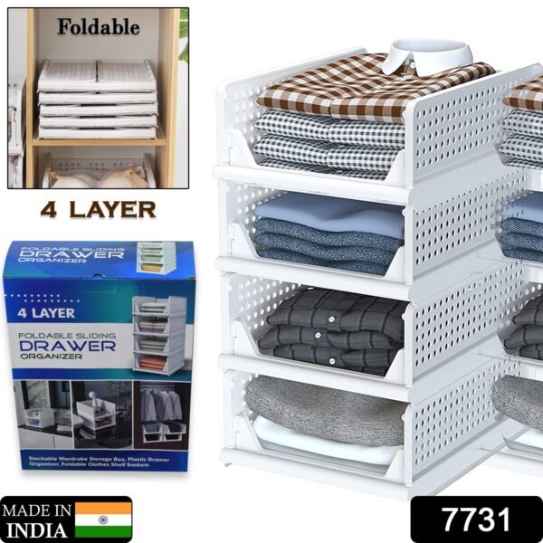 Clothes Organizer 4 layer Drawer for Wardrobe Cupboard Organizer for Clothes - Image 2