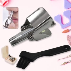 Nose Hair Clipper, Stainless Steel Hair Remover (1 Pc / With Brush & Plastic