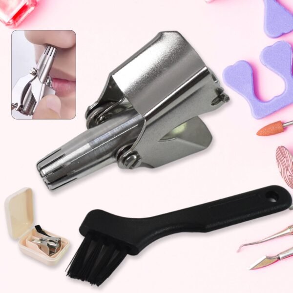 Nose Hair Clipper, Stainless Steel Hair Remover (1 Pc / With Brush & Plastic