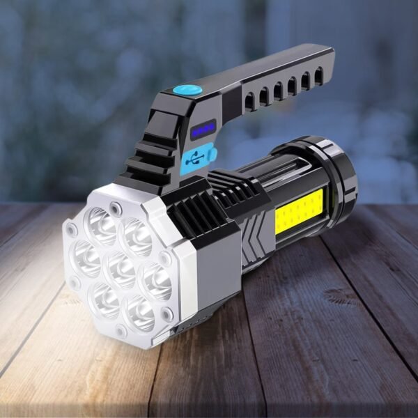 Portable Flashlight / Torch  COB 7LED Hand Light USB Rechargeable Light with