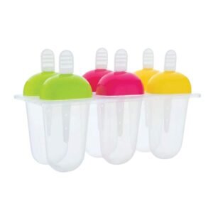 6 Pcs Multicolor Polypropylene Ice Mold, Kulfi Maker / Stick / Cream / Candy