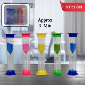 Plastic Hourglass Sand Timer Set ? 3-Min Sand Clock for Kitchen, Office, School