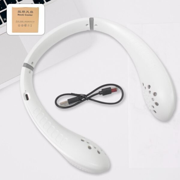 Portable USB Rechargeable Neck Fan ? Wearable, 3 Speeds, Headphone Design