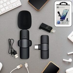 Intelligent Noise Cancelling Live Streaming Clip on Microphone for Type-C & for