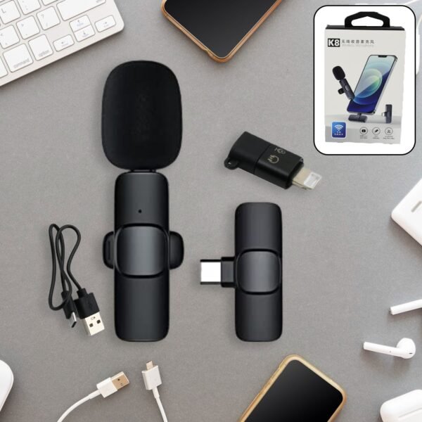 Intelligent Noise Cancelling Live Streaming Clip on Microphone for Type-C & for