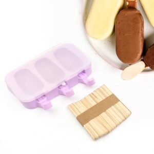 Silicone Sicle Molds ? DIY Ice Pops with Lids & 50 Sticks