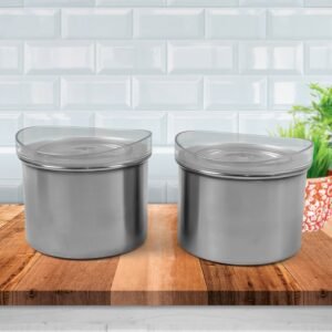 Multipurpose Stainless Steel Airtight Containers with See Through Lid (2 Pc /