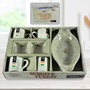 Sunday Funday 6-Piece Tea Set ? Platter & Dual Bowl