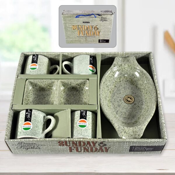 Sunday Funday 6-Piece Tea Set ? Platter & Dual Bowl