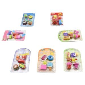 Mix Design Fancy Erasers Set ? Colorful & Stylish Erasers for Kids, Birthday
