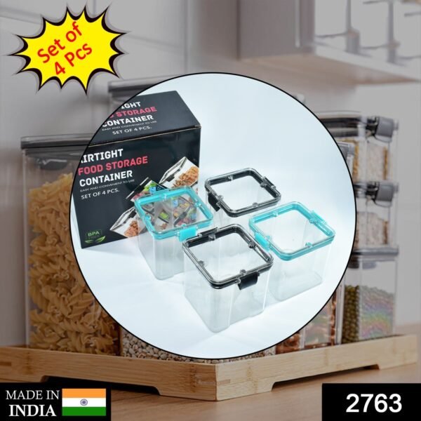 4Pc Square Container 700Ml Used For Storing Types Of Food Stuffs And Items. - Image 2