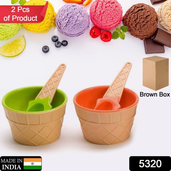 Ice Cream Waffle Bowl Set with Spoon ? 2 Units - Image 2