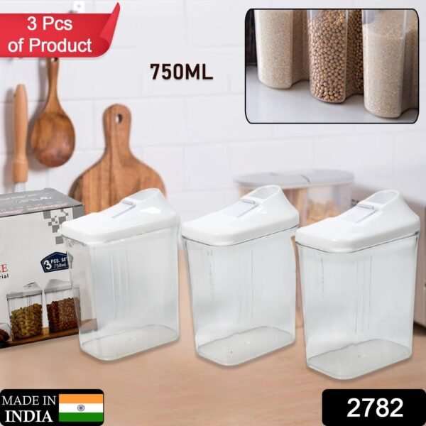 Kitchen Storage Jars & Container Set 3pc , Transparent Jar Set For home & - Image 2