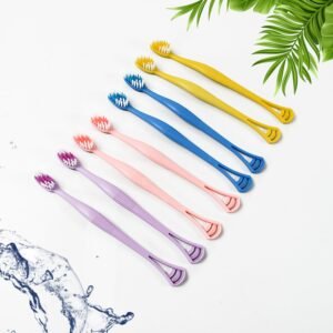 2-in-1 Tooth Brush with Tongue Scraper, Soft Bristle & Long Handle (8Pcs) Soft