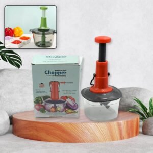 Manual Food Chopper (650ml): 3 Stainless Steel Blades, Locking System,