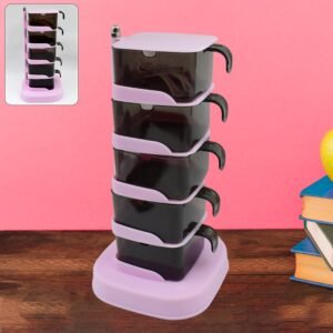 Rotating Spice Jars Vertical Rotatable Seasoning Box 5 Section / Tier With 5