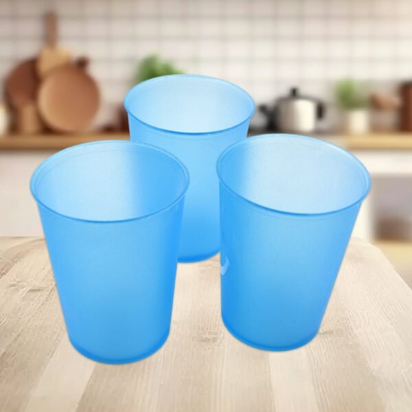 Reusable Plastic Drinking Tumblers - 4-Piece Transparent Water Cup Set for - Image 3