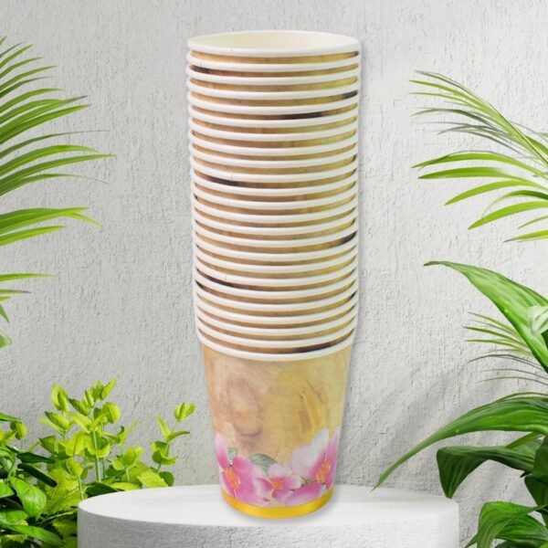 Disposable Paper Cups, Disposable Tea, Coffee Cups (24 Pcs Set / Mix Color & - Image 3