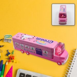 Double Decker Magic Truck Compass Multi Level Metal Truck Compass Pencil Case