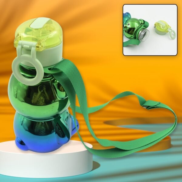 Cute Plastic Water Bottle, with adjustable shoulder strap and stickers,