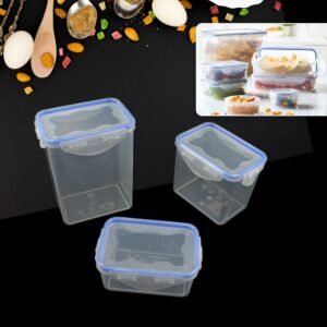 Kitchen Storage Container Set with Food Grade Plastic and Air Seal Lock Lid for