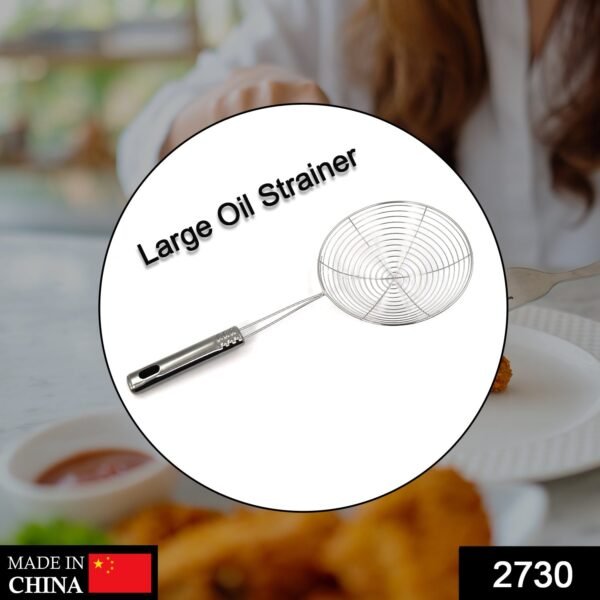 Large Oil Strainer To Get Perfect Fried Food Stuffs Easily Without Any Problem - Image 2