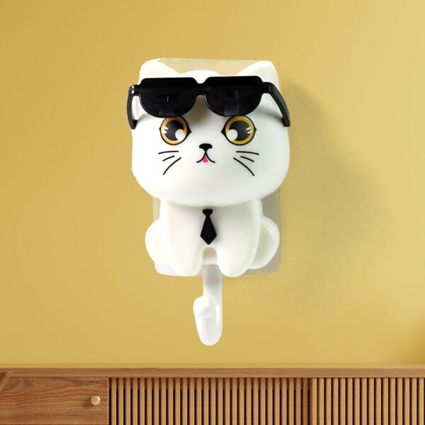 Cat Hook for Wall, Cute Cat Key Hook with Sunglasses (1 Pc) - Image 3