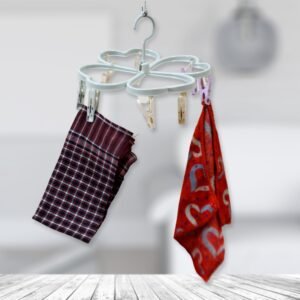 Heart Shape Clothe spin Rack Laundry Drying Rack, Clothes Hangers with 8 Clips,