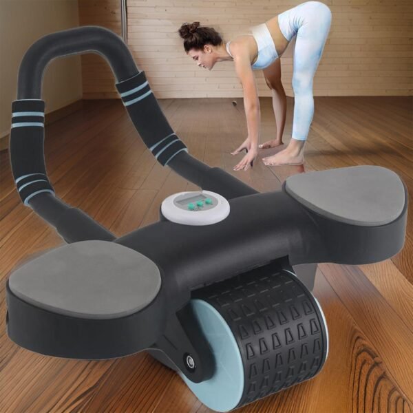 Abdominal Wheel Roller Widened Elbow Support Roller with Timer & Skipping Rope - Image 3