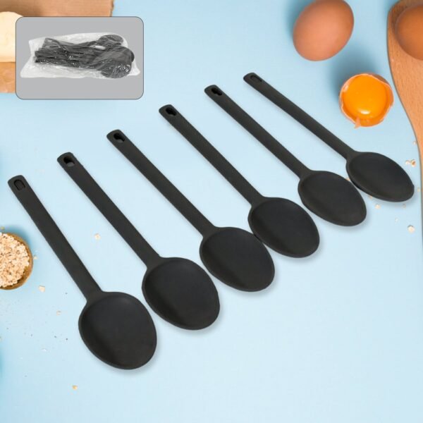 Multipurpose Silicone Spoon, Silicone Basting Spoon Non-Stick Kitchen Utensils - Image 4