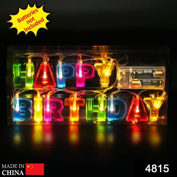 Decoratives Plastic Happy Birthday 13 LED Letter Battery Operated String - Image 2