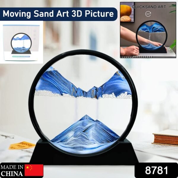 3D Moving Sand Art ? Liquid Motion Deep Sea Sandscape with Round Glass Frame (1 - Image 2