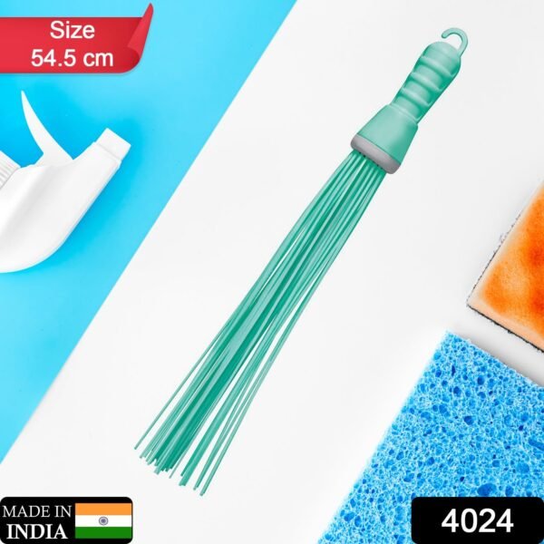 Plastic Hard Bristle Broom for Bathroom Floor Cleaning and Scrubbing, Wet and - Image 2