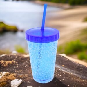 Plastic Reusable Sipper Tumbler with Lid and Straw (1 Pc / 500 ML / Mix Color /