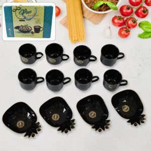 Pine Junction Ceramic Tea / cups / Mug Set With Pineapple Shape Serving Bowl