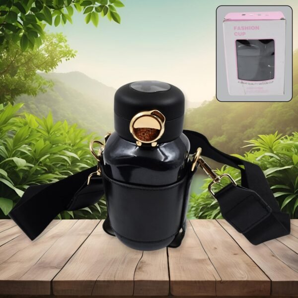 Thermos Steel Bottle, Push Button | Fashion Cup Temperature Display Bottle (420 - Image 2