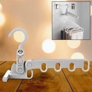 5-Hole Foldable Clothes Hanger ? Robust, Space-Saving Travel Rack
